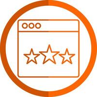 Web Rating Line Orange Circle Icon vector