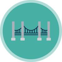 Bridge Flat Multi Circle Icon vector