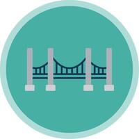 Bridge Flat Multi Circle Icon vector