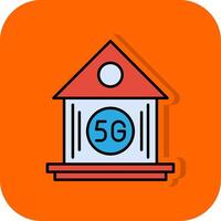 Smart Home Filled Orange background Icon vector