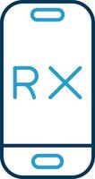 Rx Line Blue Two Color Icon vector