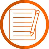 Copywriting Line Orange Circle Icon vector