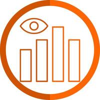Data Visualization Line Orange Circle Icon vector