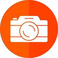 Camera Glyph Red Circle Icon vector