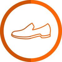 Shoes Line Orange Circle Icon vector