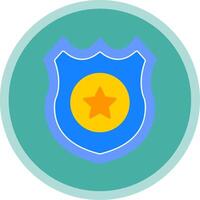 Police Badge Flat Multi Circle Icon vector