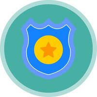 Police Badge Flat Multi Circle Icon vector