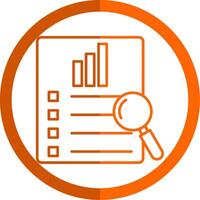 Search Results Line Orange Circle Icon vector