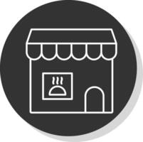 Grocery Store Line Grey Circle Icon vector