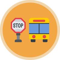 Bus Stop Flat Multi Circle Icon vector