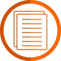 Content Copy Line Orange Circle Icon vector