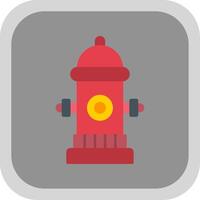 Fire Hydrant Flat Round Corner Icon vector