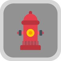 Fire Hydrant Flat Round Corner Icon vector