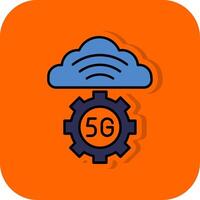 Cloud Server Filled Orange background Icon vector