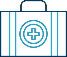 First Aid Kit Line Blue Two Color Icon vector