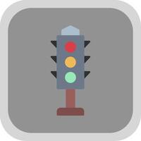 Traffic Lights Flat Round Corner Icon vector