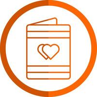 Wedding Card Line Orange Circle Icon vector