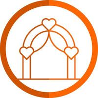 Wedding Arch Line Orange Circle Icon vector