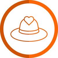 sombrero línea naranja circulo icono vector