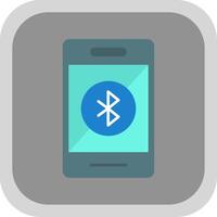 Bluetooth Flat Round Corner Icon vector