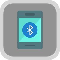 Bluetooth Flat Round Corner Icon vector