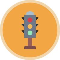 Traffic Lights Flat Multi Circle Icon vector