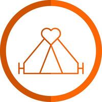 Tent Line Orange Circle Icon vector