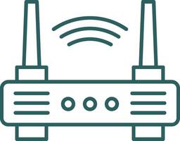 Wifi Router Line Gradient Round Corner Icon vector