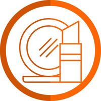 Makeup Line Orange Circle Icon vector