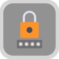Security Pin Flat Round Corner Icon vector