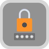 Security Pin Flat Round Corner Icon vector