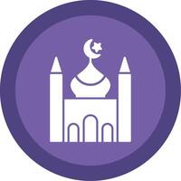 mezquita glifo multi circulo icono vector