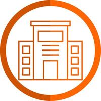 hotel línea naranja circulo icono vector