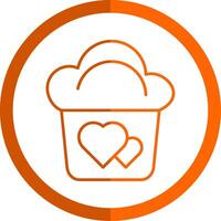Muffin Line Orange Circle Icon vector