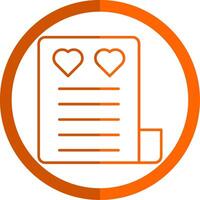 Love Letter Line Orange Circle Icon vector