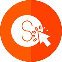 Pay Per Click Glyph Red Circle Icon vector