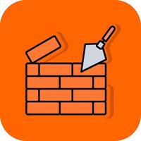 Brickwall Filled Orange background Icon vector