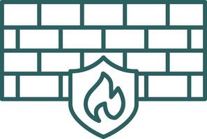 Firewall Line Gradient Round Corner Icon vector