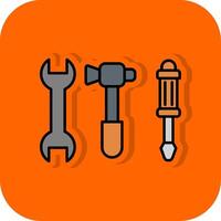 Tools Filled Orange background Icon vector