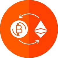 ethereum glifo rojo circulo icono vector