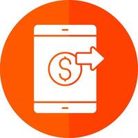 Send Money Glyph Red Circle Icon vector