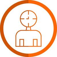 Lifespan Line Orange Circle Icon vector