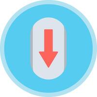 Scroll Down Flat Multi Circle Icon vector