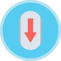 Scroll Down Flat Multi Circle Icon vector