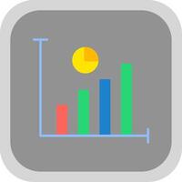 Statistics Flat Round Corner Icon vector