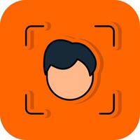 Face Scan Filled Orange background Icon vector
