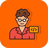 Programmer Filled Orange background Icon vector