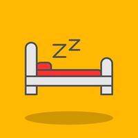 cama lleno sombra icono vector