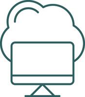 Cloud Computing Line Gradient Round Corner Icon vector