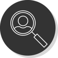 Search User Line Grey Circle Icon vector